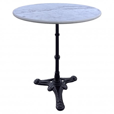 15430001 Τραπέζι Κήπου ArteLibre LAPIDERA Λευκό/Μαύρο Μάρμαρο/Μέταλλο Φ60x71cm Μαύρο/Λευκό
