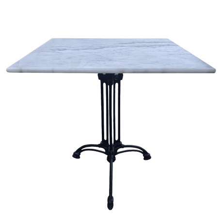 15430003 Τραπέζι Κήπου ArteLibre QUADRILIS Λευκό/Μαύρο Μάρμαρο/Μέταλλο 70x70x71cm Μαύρο/Λευκό