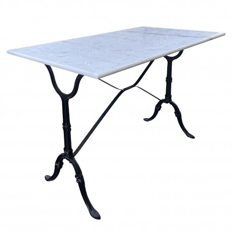 15430005 Τραπέζι Κήπου ArteLibre CONNEXUS Λευκό/Μαύρο Μάρμαρο/Μέταλλο 100x60x71cm Μαύρο/Λευκό