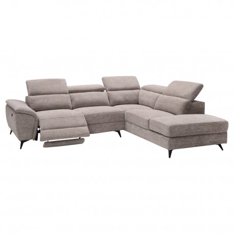 ΚΑΝΑΠΕΣ ΔΕΞΙΑ ΓΩΝΙΑ-ΑΝΑΚΛΙΣΗ & ΑΠΟΘ.ΧΩΡΟΣ-RESTRO HM3339.02R ΜΠΕΖ ΥΦΑΣΜΑ 284x224x76Υ