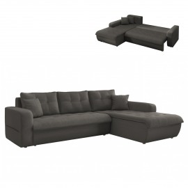 ΚΑΝΑΠΕΣ ΚΡΕΒΑΤΙ ΔΕΞΙΑ ΓΩΝΙΑ KANSO HM3338.01R ΓΚΡΙ ΥΦΑΣΜΑ 244x188x80Υεκ