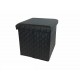 06510276 Σκαμπό Με Αποθηκευτικό Χώρο Μαύρο Δέρμα 38x38x38cm Μαύρο