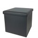 06510282 Σκαμπό Με Αποθηκευτικό Χώρο Μαύρο Δέρμα 38x38x38cm Μαύρο