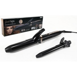 06510550 Ψαλίδι Μαλλιών Για Μπούκλες Κεραμικό Με 2 Εξαρτήματα Φ19Mm/Φ35Mm Θερμότητας Μαύρο 50W