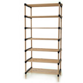 06510586 Ραφιέρα 7 Ράφια Φυσικό Ξύλο 56x29x115cm Φυσικό