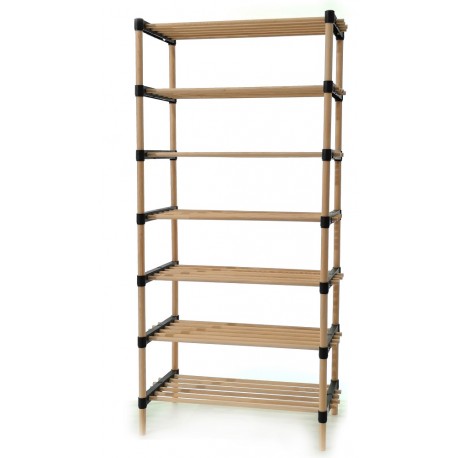06510586 Ραφιέρα 7 Ράφια Φυσικό Ξύλο 56x29x115cm Φυσικό