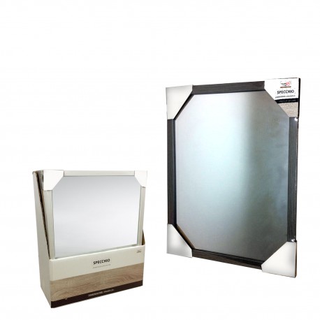 06510652 Καθρέπτης Επιτοίχιος Ξύλο/Γυαλί 54x64cm Σε 4 Αποχρώσεις Πολύχρωμο