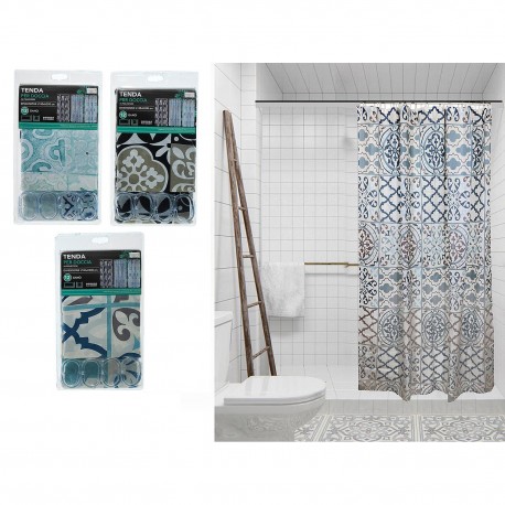 06511409 Κουρτίνα Μπάνιου -Patterns- Polyester 180x200cm Σε 3 Σχέδια