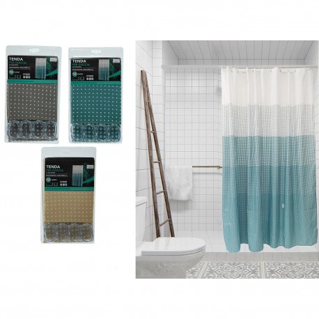 06511410 Κουρτίνα Μπάνιου -Dots- Polyester 180x200cm Σε 3 Χρώματα
