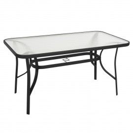 ΤΡΑΠΕΖΙ BRUNO HM5106.03 ΜΑΥΡΟ ΜΕΤΑΛΛΙΚΟ ΜΕ ΓΥΑΛΙΝΗ ΕΠΙΦΑΝΕΙΑ 140Χ80Χ72Υεκ