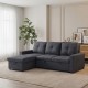 Ε9588,1S MONTREAL-S Καναπές - Κρεβάτι Γωνία Αναστρέψιμη με Χώρο Αποθήκευσης,Ύφασμα Ανθρακί