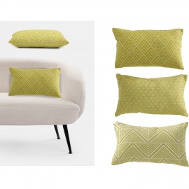 06512673 Μαξιλάρι Ζακάρ Κίτρινο/Πολυεστέρας 45x45cm Σε 3 Σχέδια