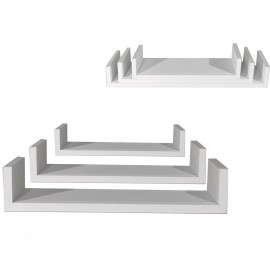 06512708 Ράφια Τοίχου Λευκό MDF 60x15.5x8cm 50x15.5x8cm 40x15.5x8cm 3Τμχ