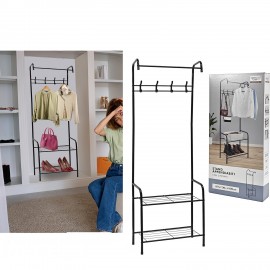 06512773 Κρεμάστρα Δαπέδου Μαύρο Μέταλλο 61x30x170cm Μαύρο