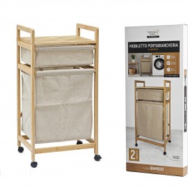 06512785 Καλάθι Απλύτων Μπαμπού/Ύφασμα 42x33.5x84.5cm