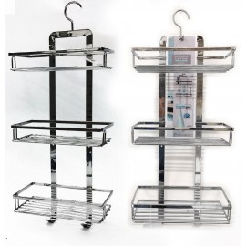 06510347 Εταζέρα 3 Ράφια Ασημί Μέταλλο 26x11x55cm