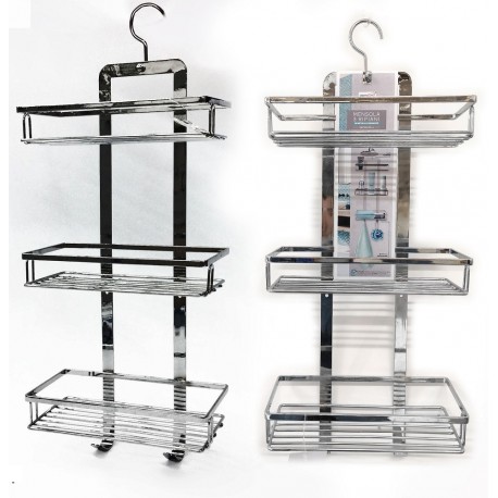 06510347 Εταζέρα 3 Ράφια Ασημί Μέταλλο 26x11x55cm