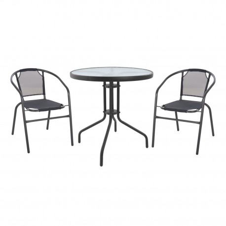 ΣΕΤ ΕΞΩΤ. ΧΩΡΟΥ 3ΤΜΧ HM10711.01 ΓΚΡΙ ΜΕΤΑΛΛΟ-ΓΥΑΛΙ ΑΣΦΑΛΕΙΑΣ-ΓΚΡΙ TEXTILENE