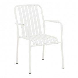 404-000006 Πολυθρόνα Vista pakoworld στοιβαζόμενη αλουμίνιο σε λευκή απόχρωση 62x60x84εκ