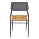 404-000018 Καρέκλα Giardino pakoworld στοιβαζόμενη αλουμίνιο σε ανθρακί -pe rattan σε φυσική απόχρωση 45x56x82εκ