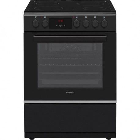 Hyundai HCVC25V-7261V/BL Κουζίνα Ηλεκτρική 65lt με Κεραμικές Εστίες Μαύρη 60cm A