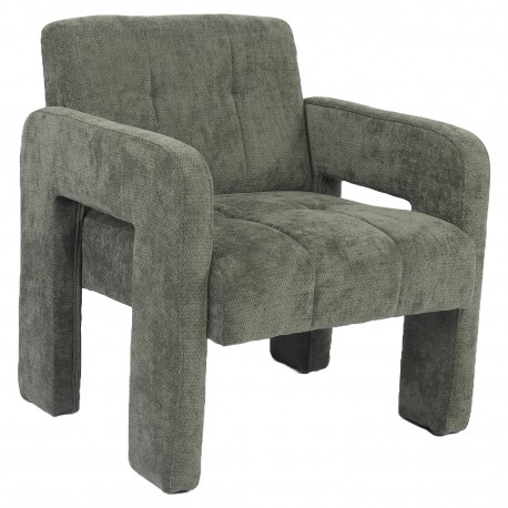 14770114 Πολυθρόνα ArteLibre VELORA Πράσινο Ύφασμα/Ξύλο 75x68x69cm Πράσινο