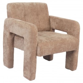 14770115 Πολυθρόνα ArteLibre VELORA Μπεζ Ύφασμα/Ξύλο 75x68x69cm Μπεζ
