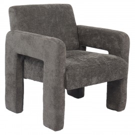 14770116 Πολυθρόνα ArteLibre VELORA Γκρι Ανοιχτό Ύφασμα/Ξύλο 75x68x69cm Γκρι