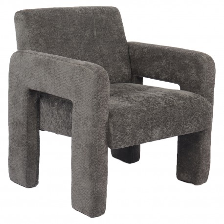 14770116 Πολυθρόνα ArteLibre VELORA Γκρι Ανοιχτό Ύφασμα/Ξύλο 75x68x69cm Γκρι