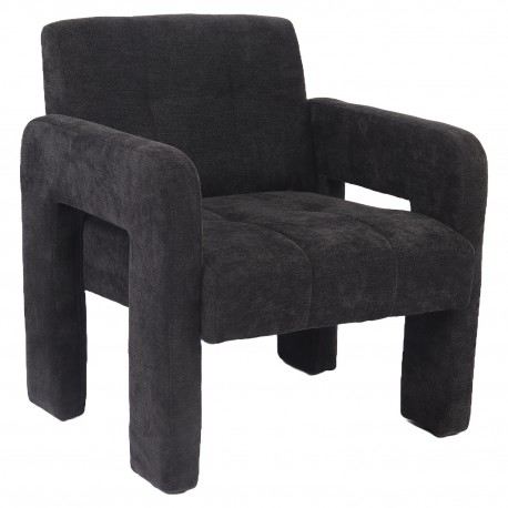 14770117 Πολυθρόνα ArteLibre VELORA Γκρι Σκούρο Ύφασμα/Ξύλο 75x68x69cm Γκρι