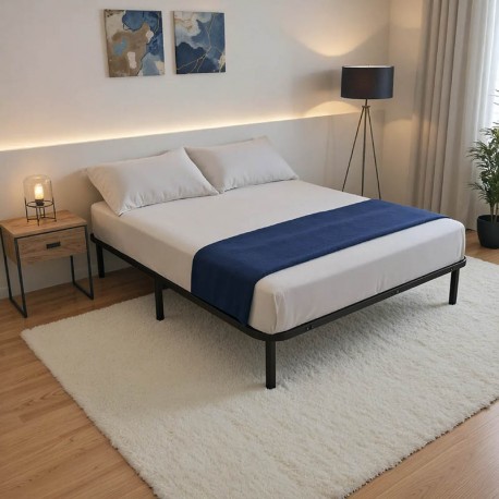 386-000001 Κρεβάτι-υπόστρωμα Amaso pakoworld μεταλλικό μαύρο 160x200x28εκ