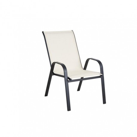 14450017 Πολυθρόνα Μεταλλική ArteLibre Neptune Κρεμ/Μαύρο 55x75x95cm Μπεζ/Μαύρο