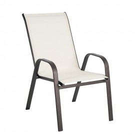 14450023 Πολυθρόνα Μεταλλική ArteLibre Neptune Κρεμ/Καφέ 55x75x95cm Καφέ/Μπεζ