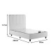 424-000020 Κρεβάτι μονό Lunda pakoworld με αποθηκευτικό χώρο κρεμ βελούδο 90x200εκ