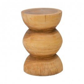 338-000038 Σκαμπό Pilar pakoworld suar ξύλο σε φυσική απόχρωση Φ30x45εκ