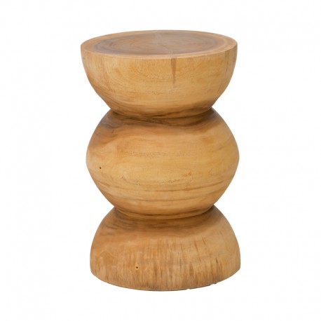 338-000038 Σκαμπό Pilar pakoworld suar ξύλο σε φυσική απόχρωση Φ30x45εκ