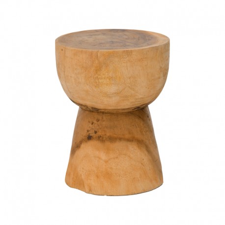 338-000026 Σκαμπό Orveto pakoworld suar ξύλο σε φυσική απόχρωση Φ30x40εκ