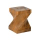 338-000031 Σκαμπό Twister pakoworld suar ξύλο σε φυσική απόχρωση 30x30x45εκ