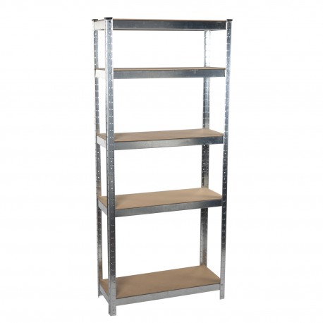 06450540 Ραφιέρα Βαρεώς Τύπου Ασημί/Φυσικό Μέταλλο/MDF 75x30x172cm Φυσικό/Ασημί