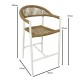 Ε6725,3 MADISON Σκαμπό Bar, ALU Άσπρο, Rope Wicker Φυσικό