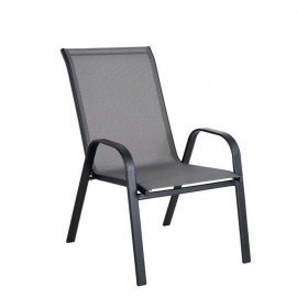 14450018 Πολυθρόνα Μεταλλική ArteLibre Neptune Γκρι/Μαύρο 55x75x95cm Γκρι/Μαύρο