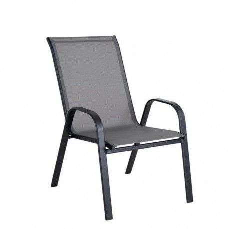 14450018 Πολυθρόνα Μεταλλική ArteLibre Neptune Γκρι/Μαύρο 55x75x95cm Γκρι/Μαύρο