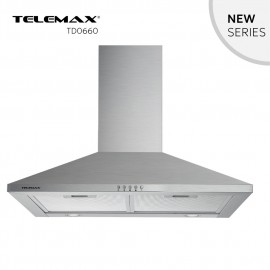 48-0661 Απορροφητήρας Κουζίνας Καμινάδα 60cm Telemax TD0660 Inox