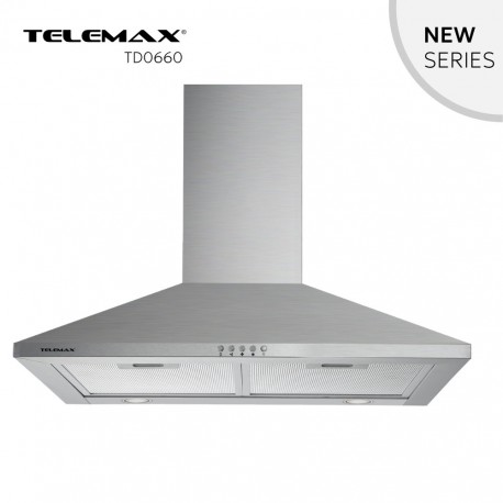 48-0661 Απορροφητήρας Κουζίνας Καμινάδα 60cm Telemax TD0660 Inox