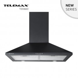 48-0660 Απορροφητήρας Κουζίνας Καμινάδα 60cm Telemax TD0660 Μαύρο
