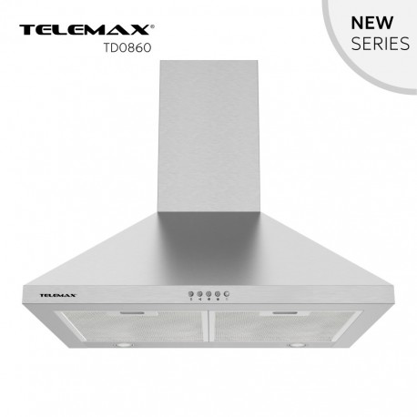 48-0861 Απορροφητήρας Κουζίνας Καμινάδα 60cm Telemax TD0860 Inox