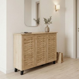 049-000122 Παπουτσοθήκη-ντουλάπι Mantam pakoworld 16 ζεύγων sonoma 115.5x34x87εκ