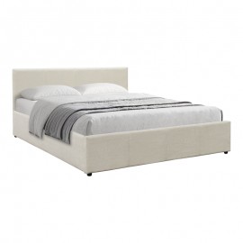 388-000029 Κρεβάτι Dellia pakoworld με αποθηκευτικό χώρο ύφασμα κρεμ 150x200εκ