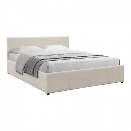 388-000029 Κρεβάτι Dellia pakoworld με αποθηκευτικό χώρο ύφασμα κρεμ 150x200εκ