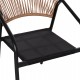 ΠΟΛΥΘΡΟΝΑ HOMAN HM6430.03 ΜΑΥΡΟ ΜΕΤΑΛΛΟ & TEXTILENE--ΜΠΕΖ P.E.RATTAN 53x58x75Υεκ